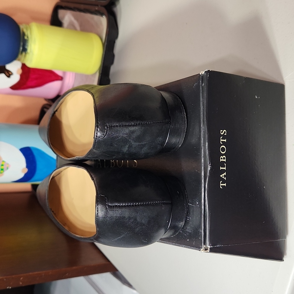 Talbots "Edison" Black 9n Leather Basic Business … - image 3